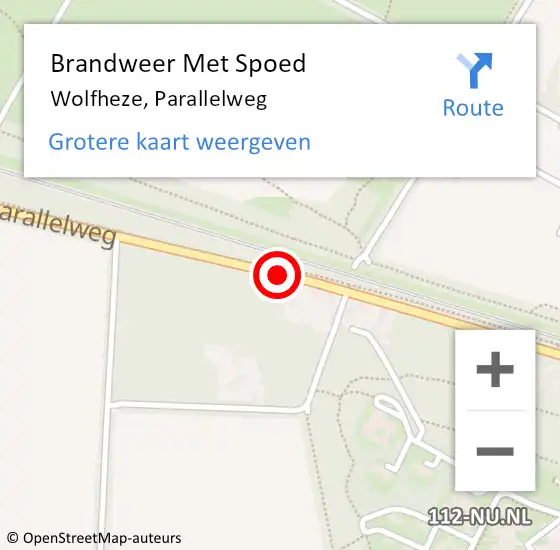 Locatie op kaart van de 112 melding: Brandweer Met Spoed Naar Wolfheze, Parallelweg op 23 september 2018 19:50