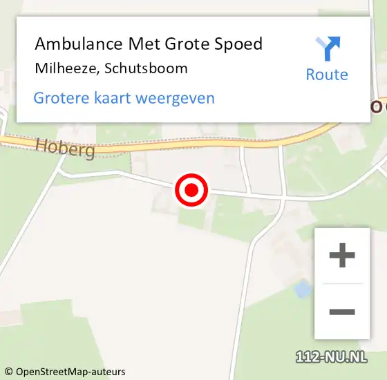 Locatie op kaart van de 112 melding: Ambulance Met Grote Spoed Naar Milheeze, Schutsboom op 23 september 2018 23:09