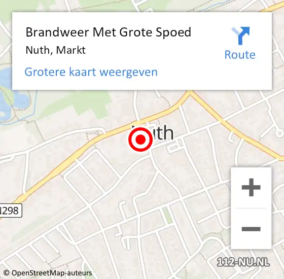 Locatie op kaart van de 112 melding: Brandweer Met Grote Spoed Naar Nuth, Markt op 23 september 2018 23:57