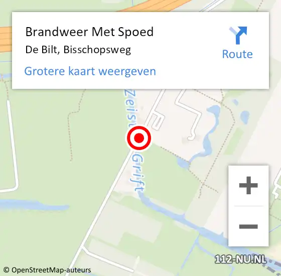 Locatie op kaart van de 112 melding: Brandweer Met Spoed Naar De Bilt, Bisschopsweg op 24 september 2018 00:26