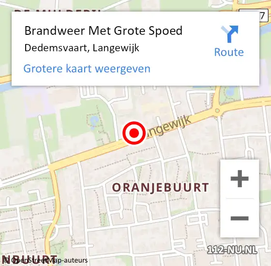 Locatie op kaart van de 112 melding: Brandweer Met Grote Spoed Naar Dedemsvaart, Langewijk op 24 september 2018 01:21
