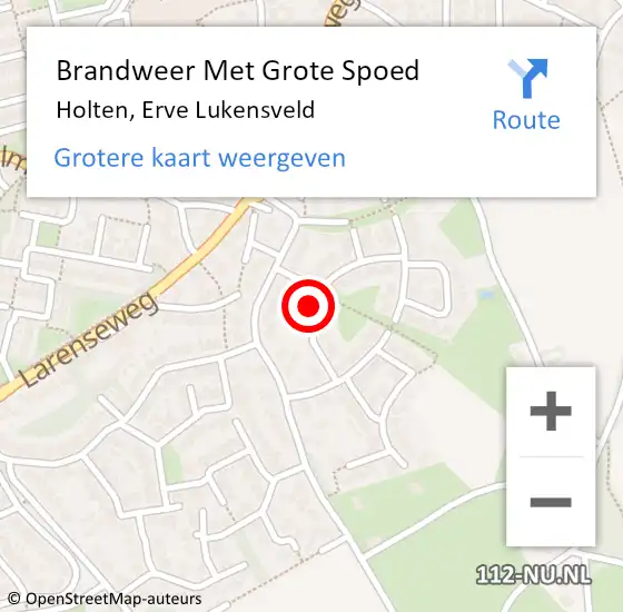 Locatie op kaart van de 112 melding: Brandweer Met Grote Spoed Naar Holten, Erve Lukensveld op 24 september 2018 07:03