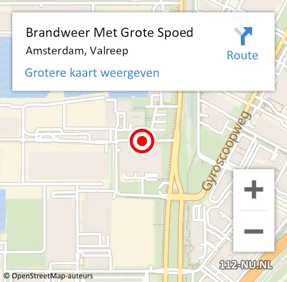Locatie op kaart van de 112 melding: Brandweer Met Grote Spoed Naar Amsterdam, Valreep op 24 september 2018 07:42