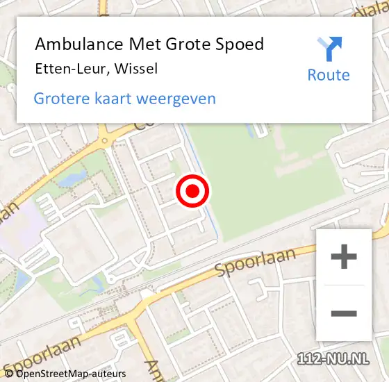 Locatie op kaart van de 112 melding: Ambulance Met Grote Spoed Naar Etten-Leur, Wissel op 24 september 2018 08:12