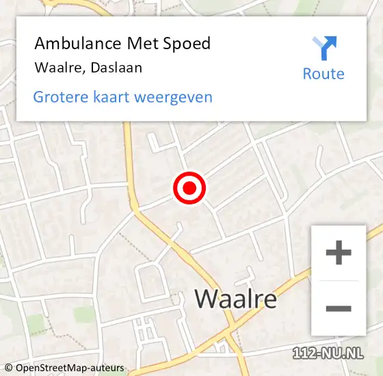 Locatie op kaart van de 112 melding: Ambulance Met Spoed Naar Waalre, Daslaan op 24 september 2018 08:15