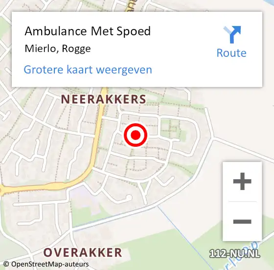 Locatie op kaart van de 112 melding: Ambulance Met Spoed Naar Mierlo, Rogge op 24 september 2018 09:24