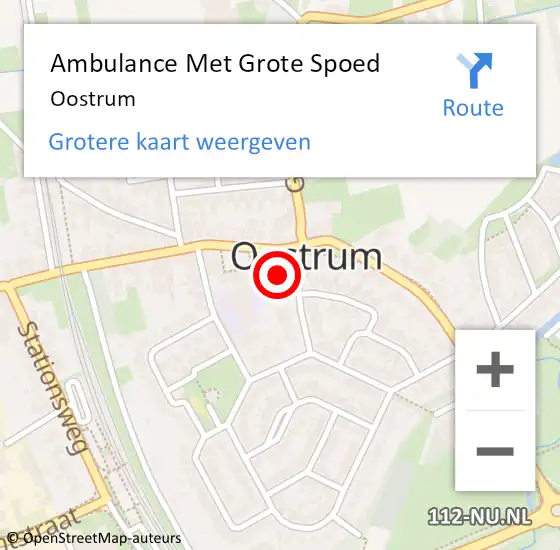 Locatie op kaart van de 112 melding: Ambulance Met Grote Spoed Naar Oostrum op 24 september 2018 09:39