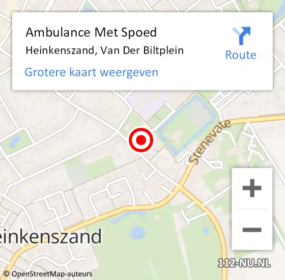 Locatie op kaart van de 112 melding: Ambulance Met Spoed Naar Heinkenszand, Van Der Biltplein op 24 september 2018 09:42