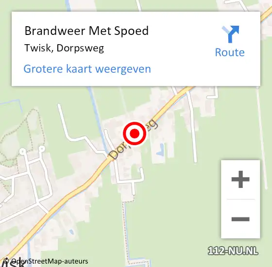 Locatie op kaart van de 112 melding: Brandweer Met Spoed Naar Twisk, Dorpsweg op 24 september 2018 09:55