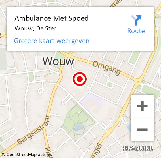 Locatie op kaart van de 112 melding: Ambulance Met Spoed Naar Wouw, De Ster op 24 september 2018 10:03