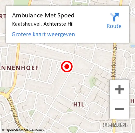 Locatie op kaart van de 112 melding: Ambulance Met Spoed Naar Kaatsheuvel, Achterste Hil op 24 september 2018 10:26