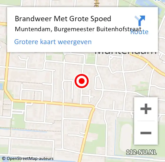 Locatie op kaart van de 112 melding: Brandweer Met Grote Spoed Naar Muntendam, Burgemeester Buitenhofstraat op 24 september 2018 12:39