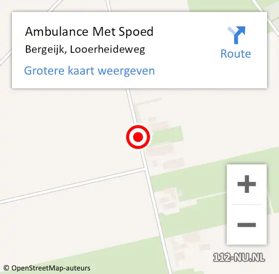 Locatie op kaart van de 112 melding: Ambulance Met Spoed Naar Bergeijk, Looerheideweg op 24 september 2018 14:31