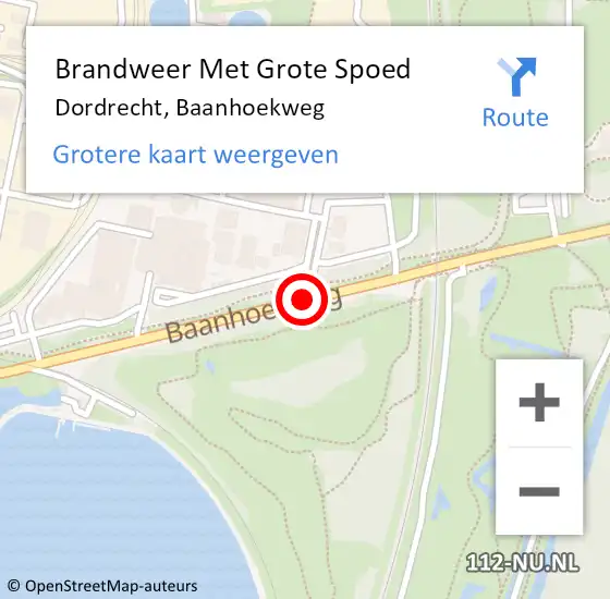 Locatie op kaart van de 112 melding: Brandweer Met Grote Spoed Naar Dordrecht, Baanhoekweg op 24 september 2018 15:46