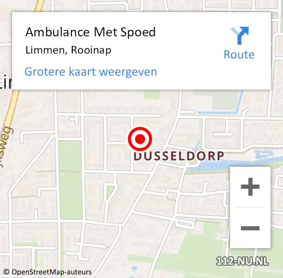 Locatie op kaart van de 112 melding: Ambulance Met Spoed Naar Limmen, Rooinap op 24 september 2018 18:22