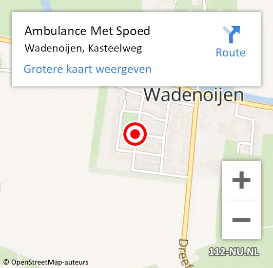 Locatie op kaart van de 112 melding: Ambulance Met Spoed Naar Wadenoijen, Kasteelweg op 24 september 2018 19:23