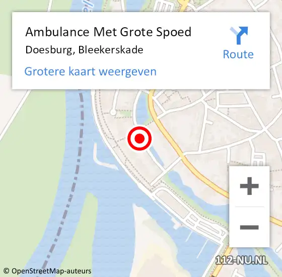 Locatie op kaart van de 112 melding: Ambulance Met Grote Spoed Naar Doesburg, Bleekerskade op 24 september 2018 19:26