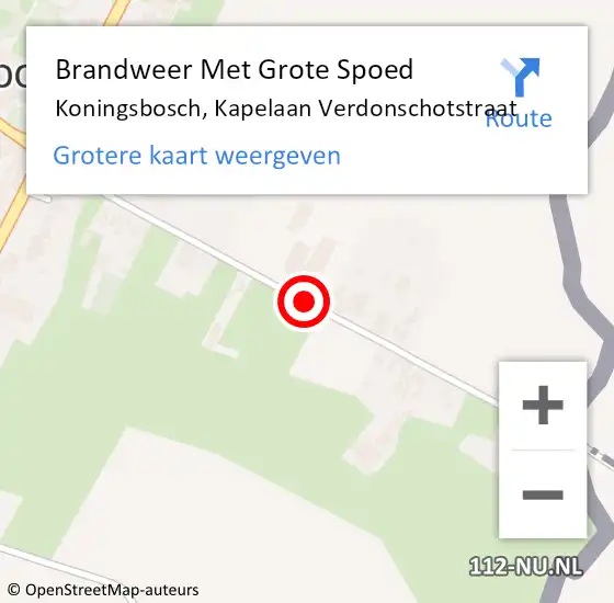 Locatie op kaart van de 112 melding: Brandweer Met Grote Spoed Naar Koningsbosch, Kapelaan Verdonschotstraat op 24 september 2018 20:33