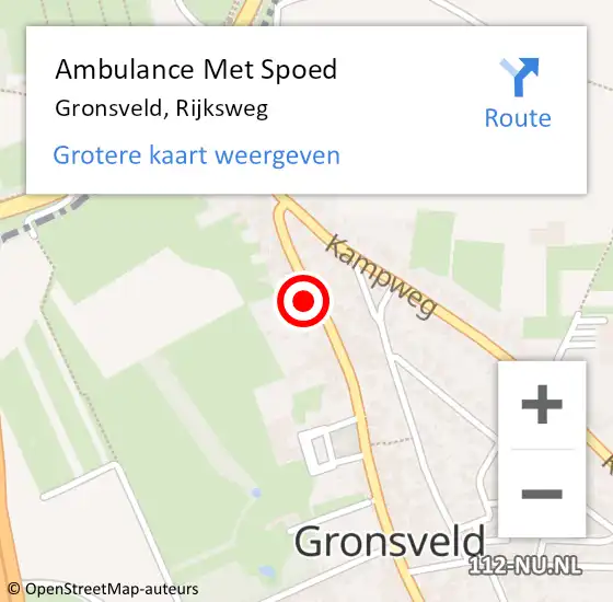 Locatie op kaart van de 112 melding: Ambulance Met Spoed Naar Gronsveld, Rijksweg op 24 september 2013 22:08