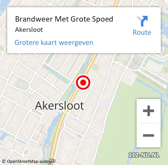 Locatie op kaart van de 112 melding: Brandweer Met Grote Spoed Naar Akersloot op 24 september 2018 21:20