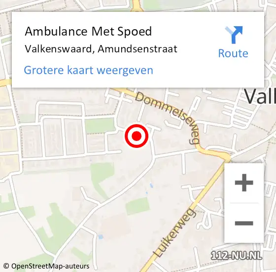 Locatie op kaart van de 112 melding: Ambulance Met Spoed Naar Valkenswaard, Amundsenstraat op 24 september 2018 21:34