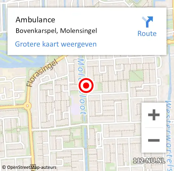 Locatie op kaart van de 112 melding: Ambulance Bovenkarspel, Molensingel op 24 september 2018 23:02