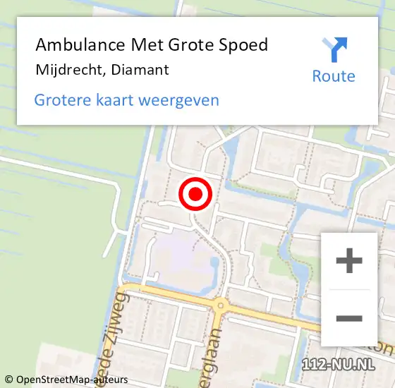 Locatie op kaart van de 112 melding: Ambulance Met Grote Spoed Naar Mijdrecht, Diamant op 25 september 2018 01:18