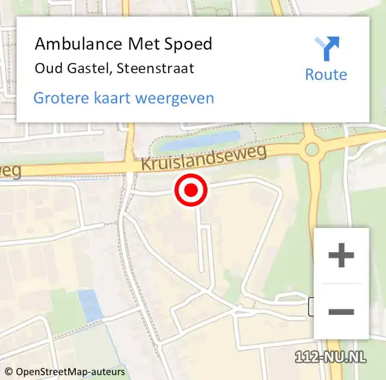 Locatie op kaart van de 112 melding: Ambulance Met Spoed Naar Oud Gastel, Steenstraat op 25 september 2018 07:34