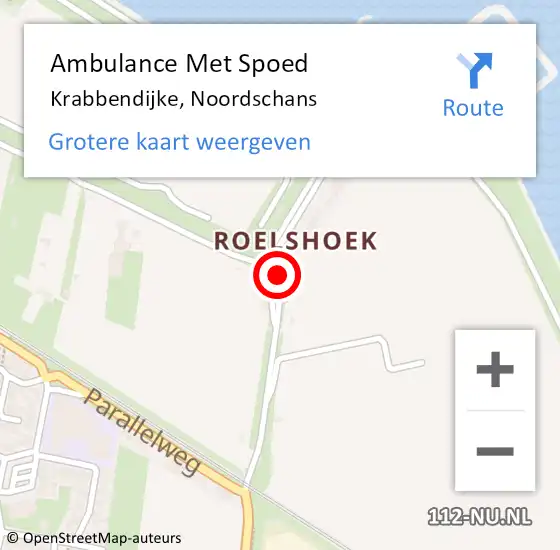 Locatie op kaart van de 112 melding: Ambulance Met Spoed Naar Krabbendijke, Noordschans op 25 september 2018 08:42