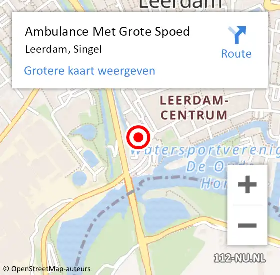 Locatie op kaart van de 112 melding: Ambulance Met Grote Spoed Naar Leerdam, Singel op 25 september 2018 08:56