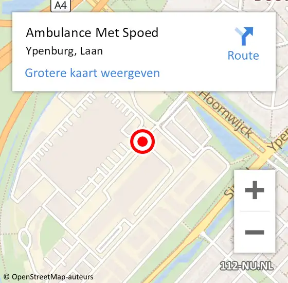 Locatie op kaart van de 112 melding: Ambulance Met Spoed Naar Ypenburg, Laan op 25 september 2018 09:02