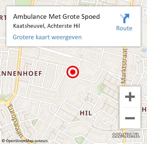 Locatie op kaart van de 112 melding: Ambulance Met Grote Spoed Naar Kaatsheuvel, Achterste Hil op 25 september 2018 10:05