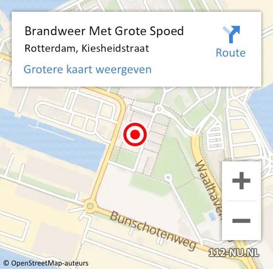 Locatie op kaart van de 112 melding: Brandweer Met Grote Spoed Naar Rotterdam, Kiesheidstraat op 25 september 2018 10:56