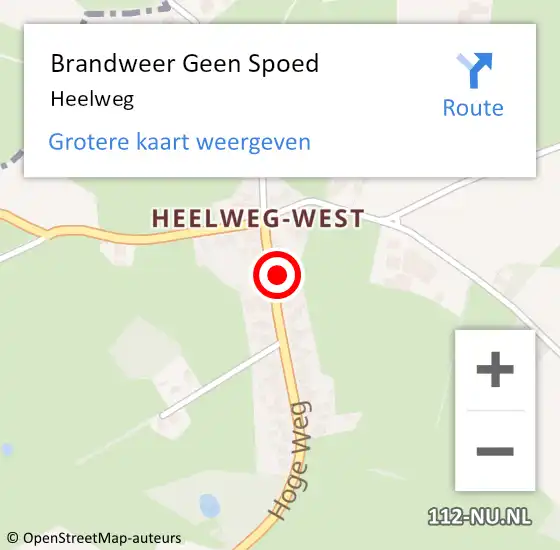 Locatie op kaart van de 112 melding: Brandweer Geen Spoed Naar Heelweg op 25 september 2018 13:36