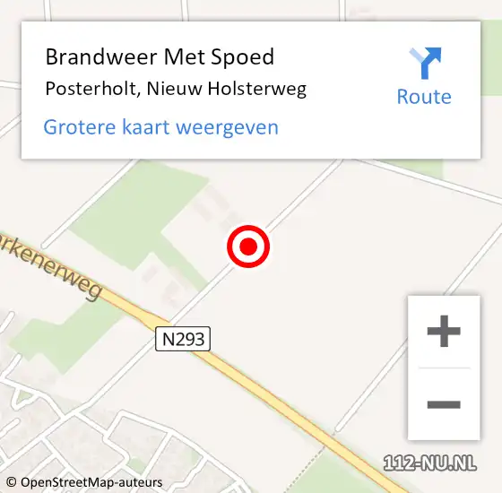 Locatie op kaart van de 112 melding: Brandweer Met Spoed Naar Posterholt, Nieuw Holsterweg op 25 september 2018 13:56