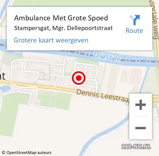 Locatie op kaart van de 112 melding: Ambulance Met Grote Spoed Naar Stampersgat, Mgr. Dellepoortstraat op 25 september 2018 14:26