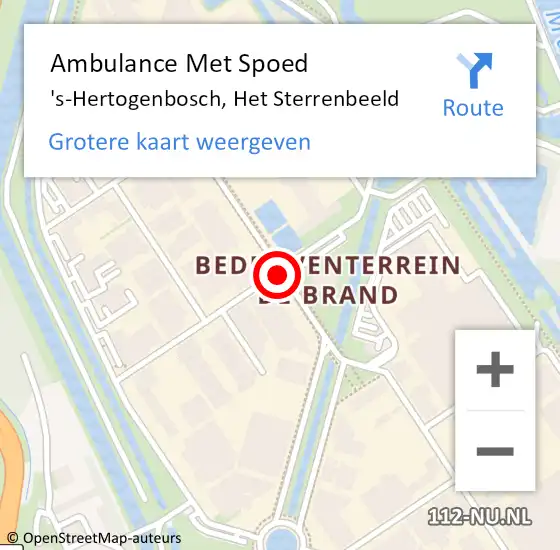 Locatie op kaart van de 112 melding: Ambulance Met Spoed Naar 's-Hertogenbosch, Het Sterrenbeeld op 25 september 2018 17:19