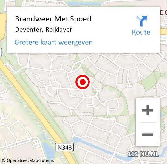 Locatie op kaart van de 112 melding: Brandweer Met Spoed Naar Deventer, Rolklaver op 25 september 2018 17:52