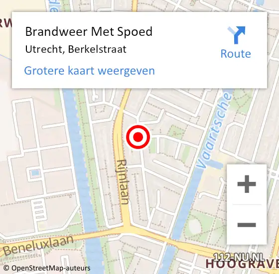 Locatie op kaart van de 112 melding: Brandweer Met Spoed Naar Utrecht, Berkelstraat op 25 september 2018 20:20