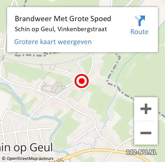 Locatie op kaart van de 112 melding: Brandweer Met Grote Spoed Naar Schin op Geul, Vinkenbergstraat op 25 september 2018 20:30