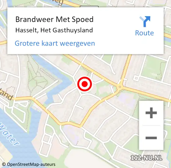 Locatie op kaart van de 112 melding: Brandweer Met Spoed Naar Hasselt, Het Gasthuysland op 25 september 2018 22:21