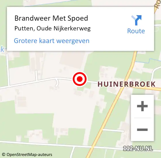 Locatie op kaart van de 112 melding: Brandweer Met Spoed Naar Putten, Oude Nijkerkerweg op 25 september 2018 23:00