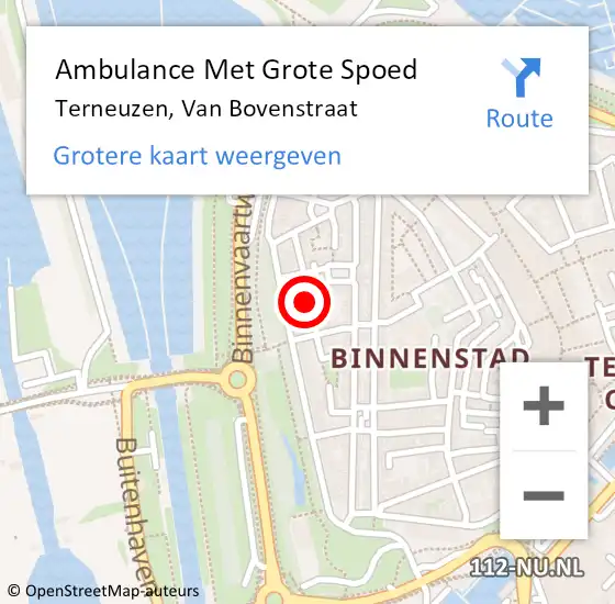 Locatie op kaart van de 112 melding: Ambulance Met Grote Spoed Naar Terneuzen, Van Bovenstraat op 25 september 2018 23:26