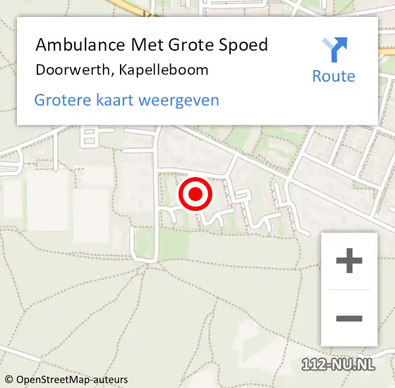 Locatie op kaart van de 112 melding: Ambulance Met Grote Spoed Naar Doorwerth, Kapelleboom op 26 september 2018 00:18