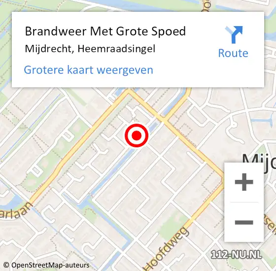 Locatie op kaart van de 112 melding: Brandweer Met Grote Spoed Naar Mijdrecht, Heemraadsingel op 26 september 2018 08:31