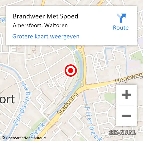 Locatie op kaart van de 112 melding: Brandweer Met Spoed Naar Amersfoort, Waltoren op 26 september 2018 11:00