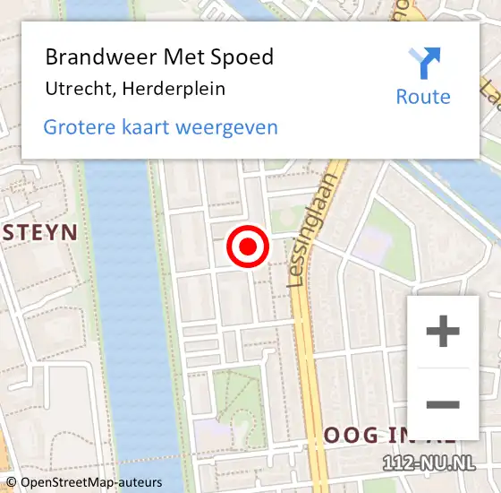 Locatie op kaart van de 112 melding: Brandweer Met Spoed Naar Utrecht, Herderplein op 26 september 2018 13:12