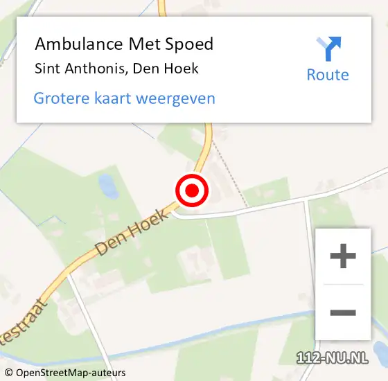 Locatie op kaart van de 112 melding: Ambulance Met Spoed Naar Sint Anthonis, Den Hoek op 26 september 2018 14:39