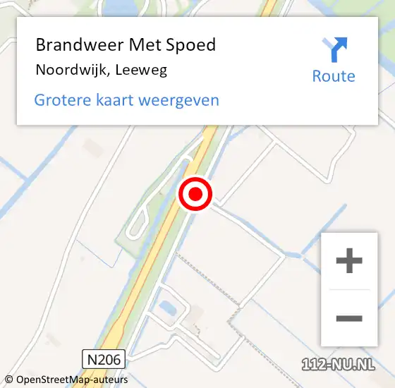 Locatie op kaart van de 112 melding: Brandweer Met Spoed Naar Noordwijk, Leeweg op 10 maart 2014 09:54