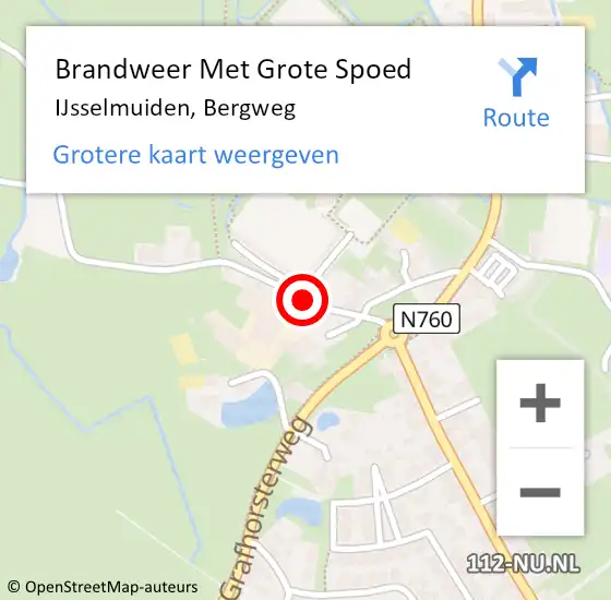 Locatie op kaart van de 112 melding: Brandweer Met Grote Spoed Naar IJsselmuiden, Bergweg op 26 september 2018 15:52